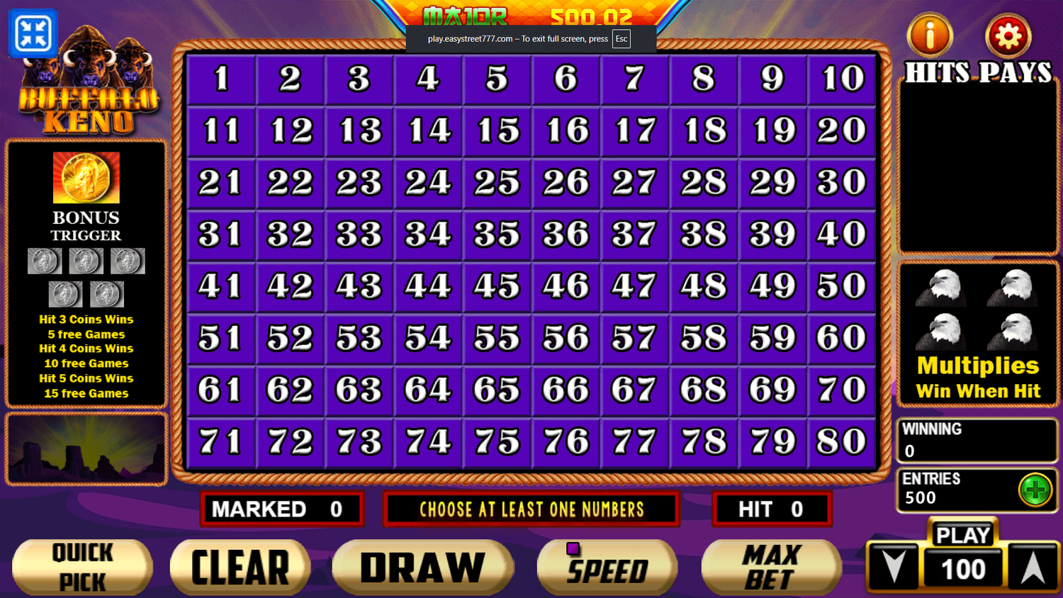 Easy+Street+-+Keno+Stampede+-+table+game
